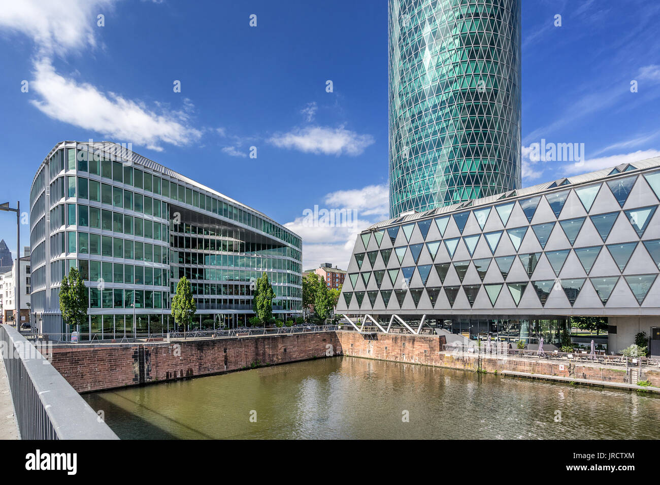 Marina Westhafen in Frankfurt am Main. Stockfoto