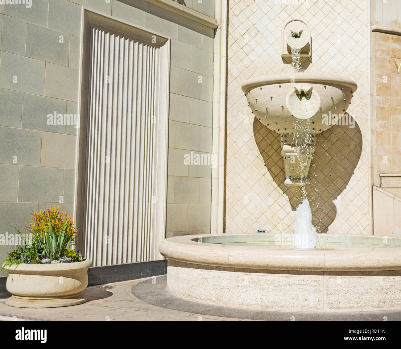 Brunnen in Rodeo Drive, Beverly Hills Stockfoto