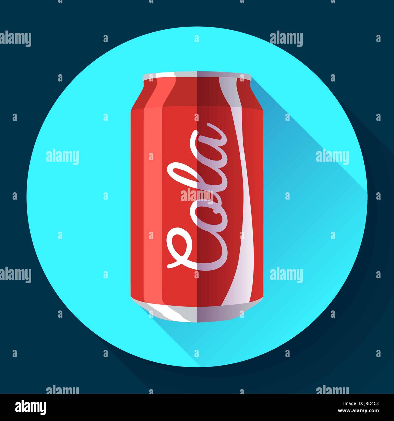 Flache Cola können Soda kann Vektor-Illustration Cola kann Vektor-Symbol Stock Vektor