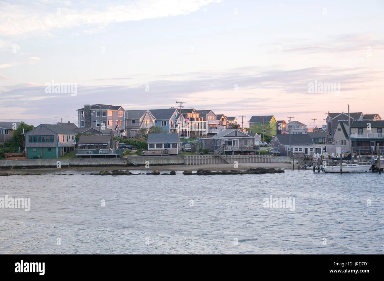 Narragansett Bay View von champlin's Restaurant. Stockfoto