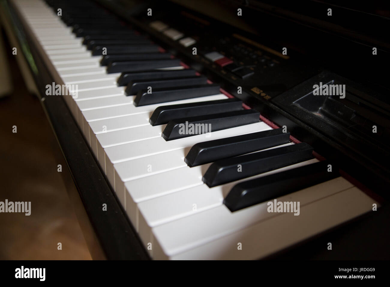 Piano Keys auf einem E-Piano Stockfoto