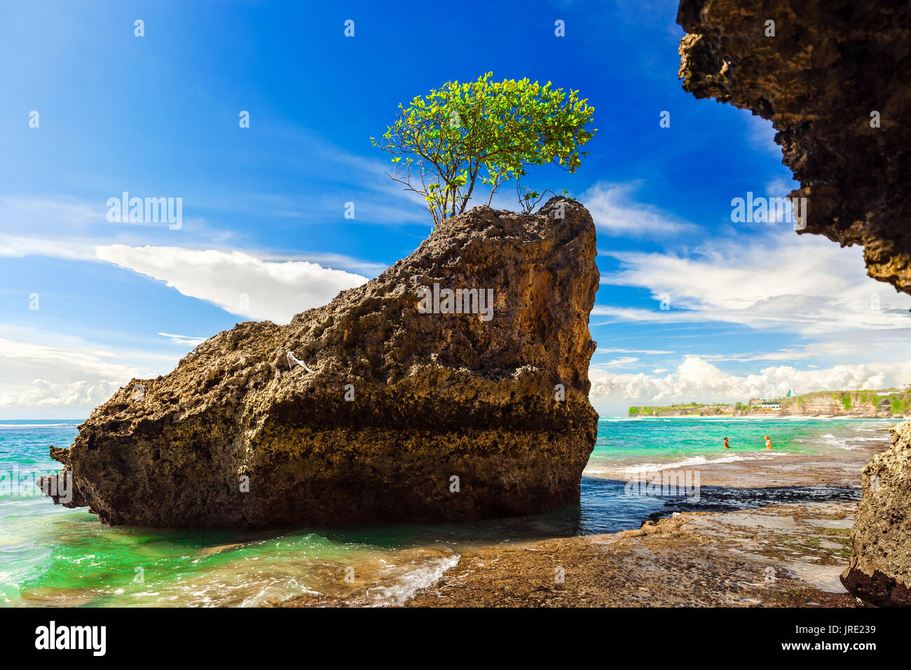 Bingin Beach in Bali Indonesien - Natur Urlaub Hintergrund Stockfoto