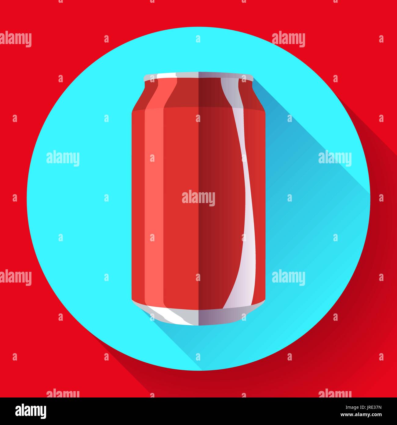Flache Cola können Soda kann Vektor-Illustration Cola kann Vektor-Symbol Stock Vektor