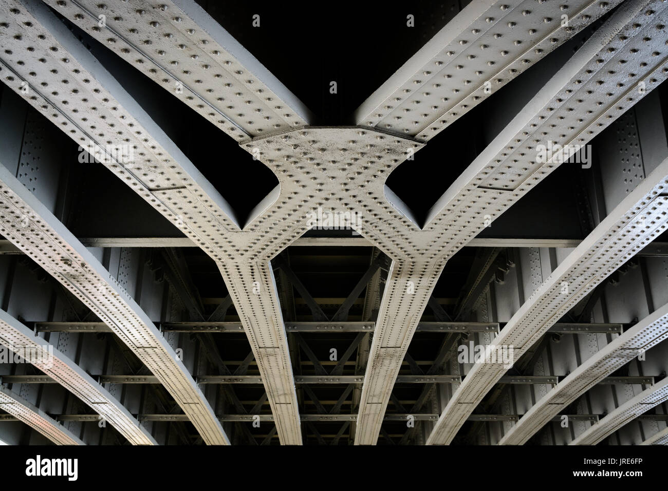 Detail der Stahlbrücke Balken Stockfoto