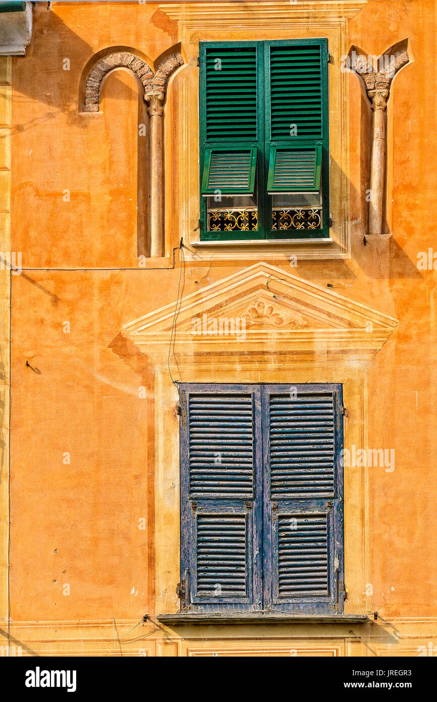 Italien Ligurien Monte Portofino Park - Portofino Trompe l ' oeil und recommended Häuser Stockfoto