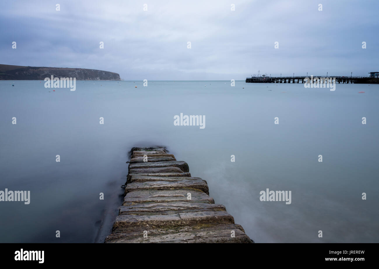 Mauer aus Stein in die Tasche an einem Wintertag Stockfoto