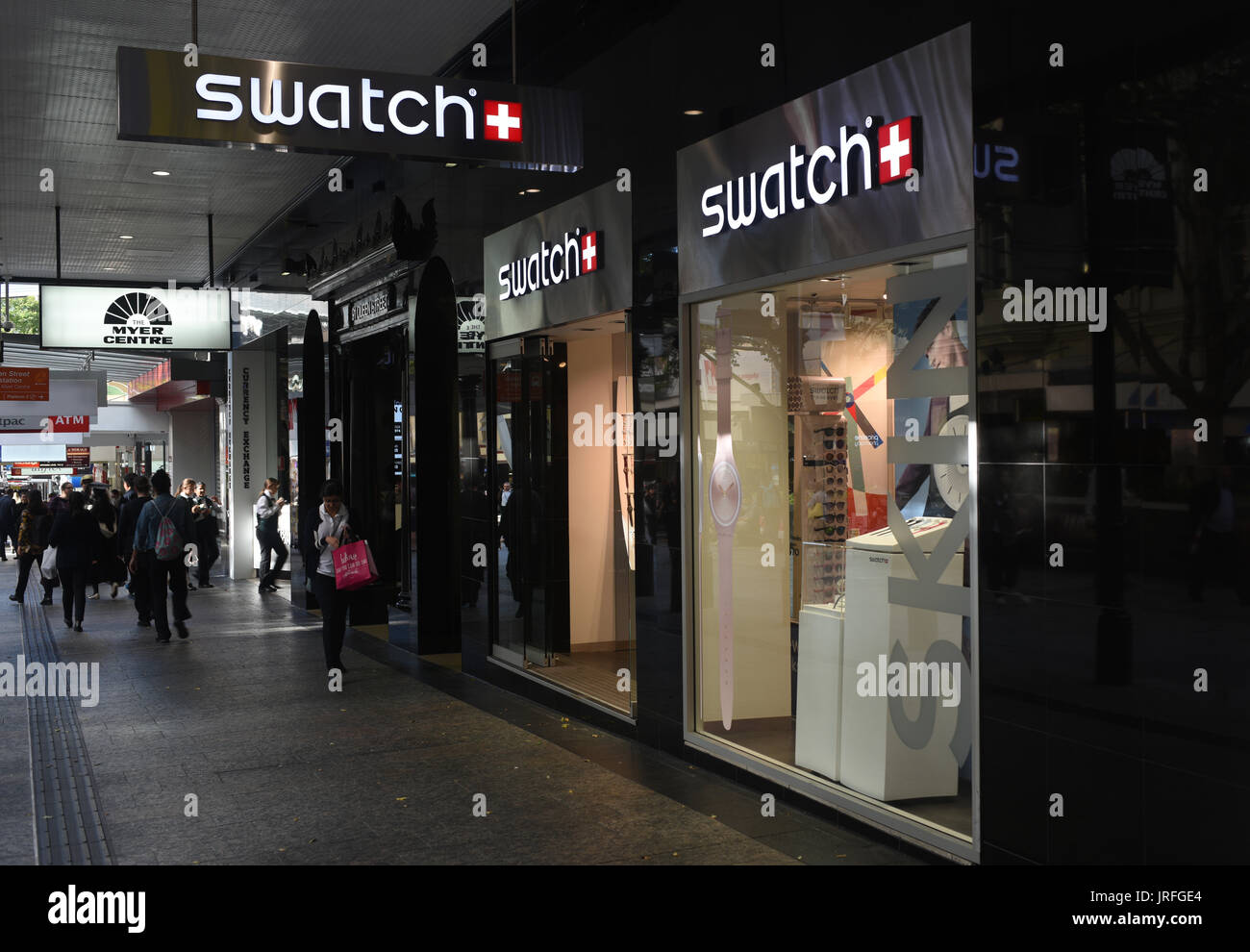 Brisbane, Australien: Swatch Store in der Queen Street Mall Stockfoto