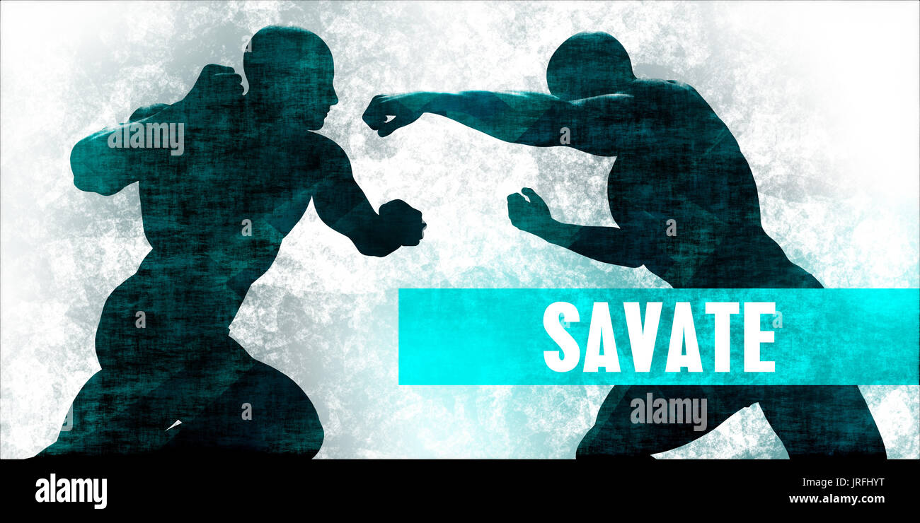 Savate Kampfsport Selbstverteidigung Training Konzept Stockfoto