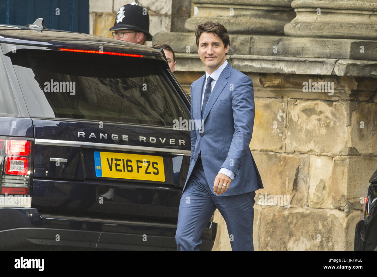 Der kanadische Premierminister verlässt nach einem Treffen mit Königin Elzabeth II in Edinburgh Holyrood Palace.  Mitwirkende: Justin Trudeau wo: Edinburgh, Vereinigtes Königreich bei: Kredit-5. Juli 2017: Euan Cherry/WENN.com Stockfoto