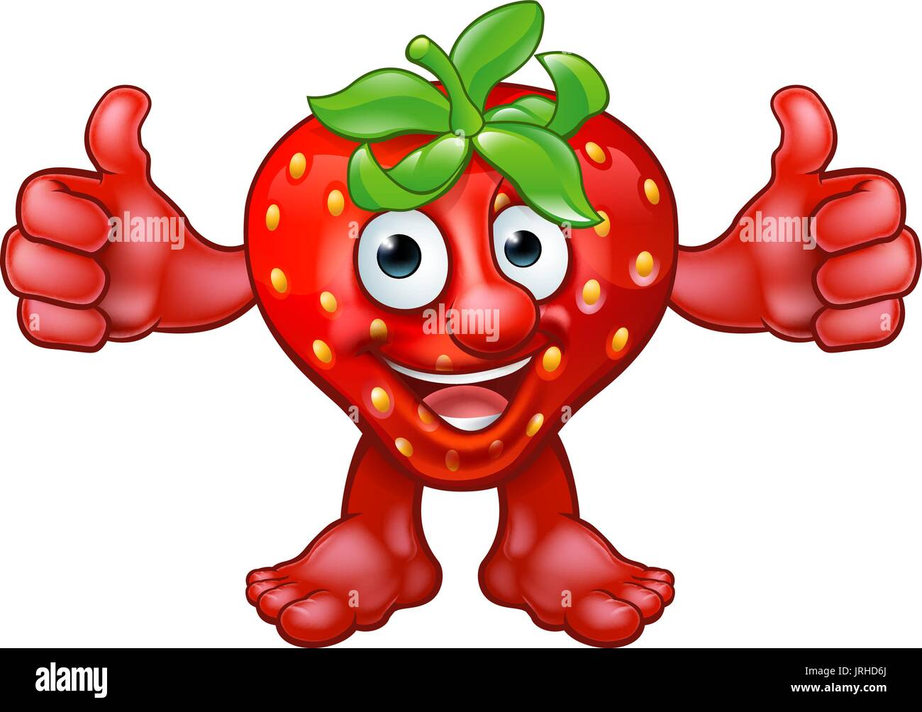 Erdbeere Frucht Maskottchen Zeichentrickfigur Stock Vektor