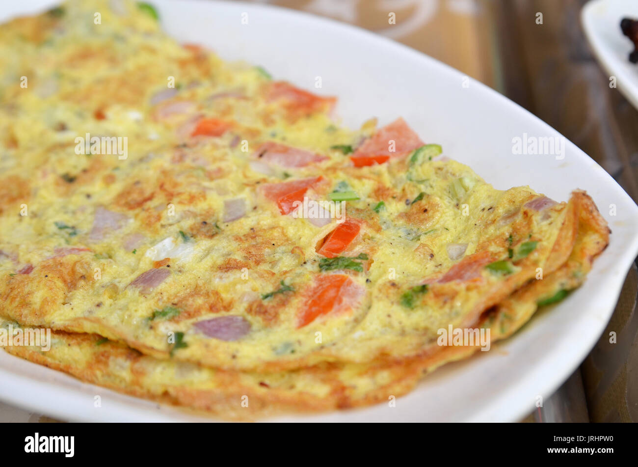 Masala Omelett indischen Stil .famous Suppen von Mumbai Stockfoto