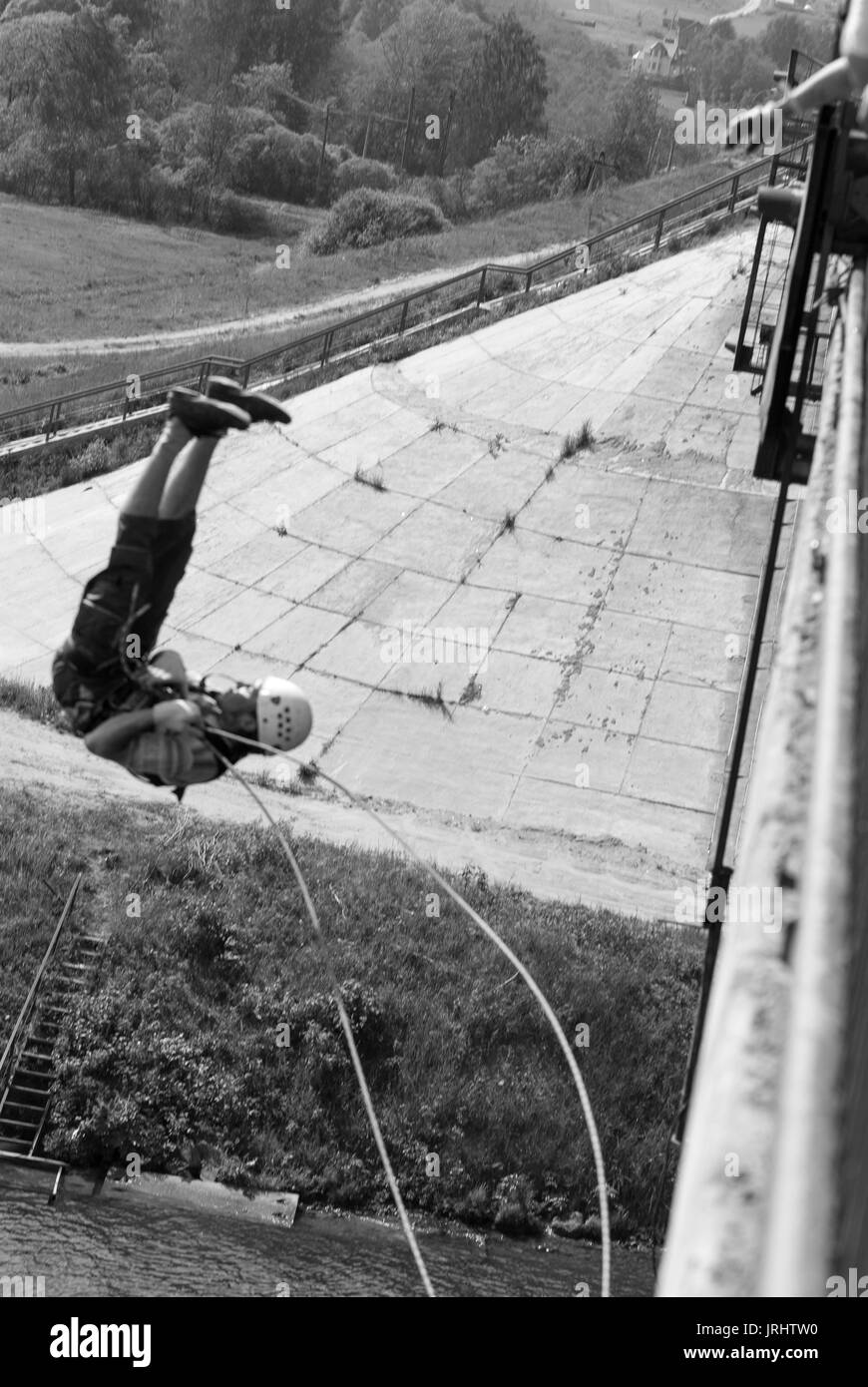 Extreme Sports ropejumping Stockfoto