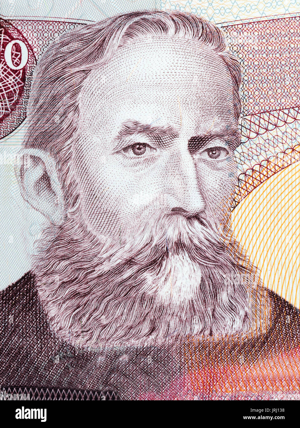 Rafael Nunez Moledo Portrait von kolumbianischen Geld Stockfoto
