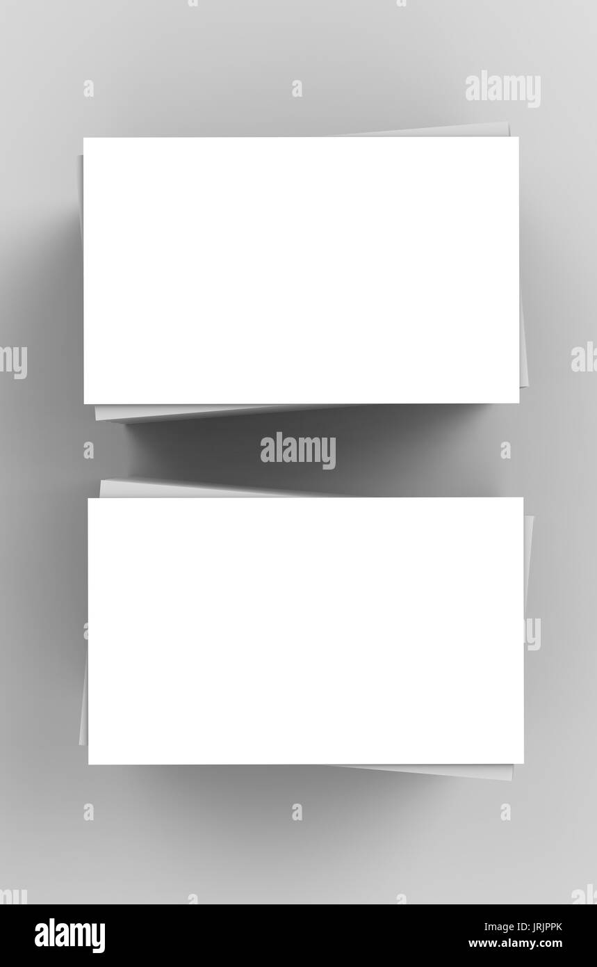Stapel weiße Leere Visitenkarten oder Visitenkarten Stockfoto
