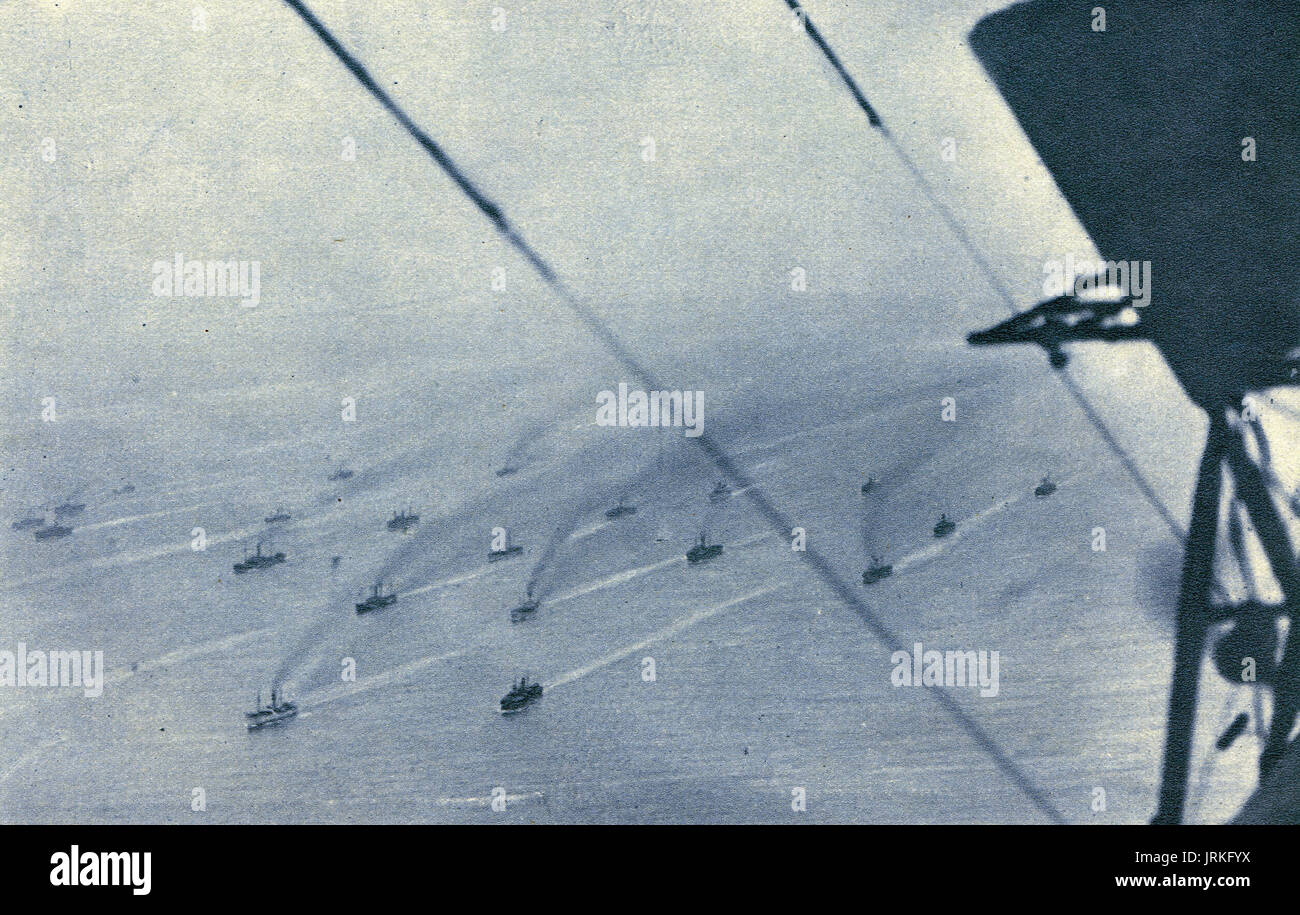 Skandinavische Konvoi von Luftschiff aus gesehen Stockfoto