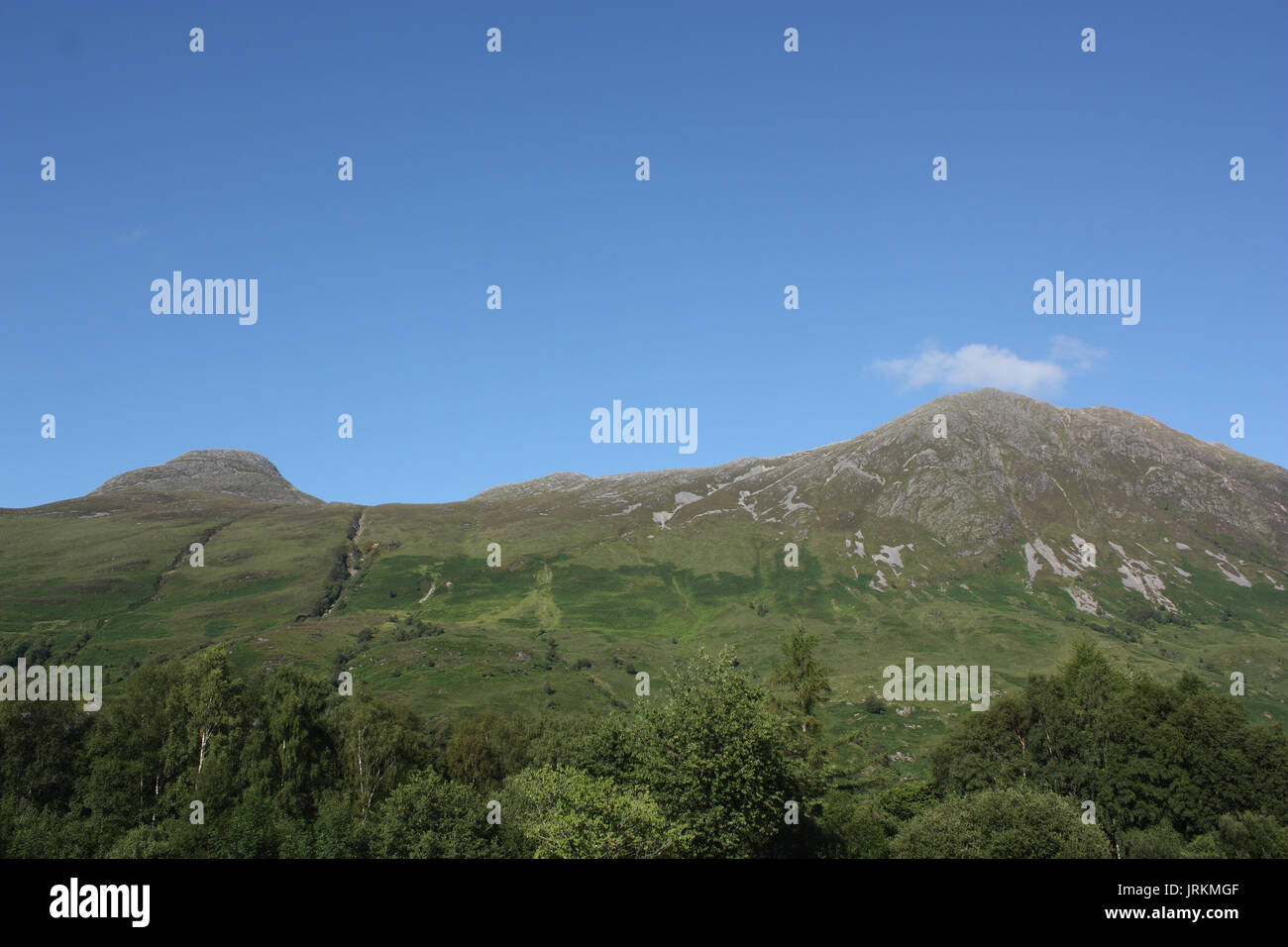 Schottland. Hochland. Glen Coe. Blick Richtung Pap von Glencoe und Sgorr nam Fiannaidh. Stockfoto
