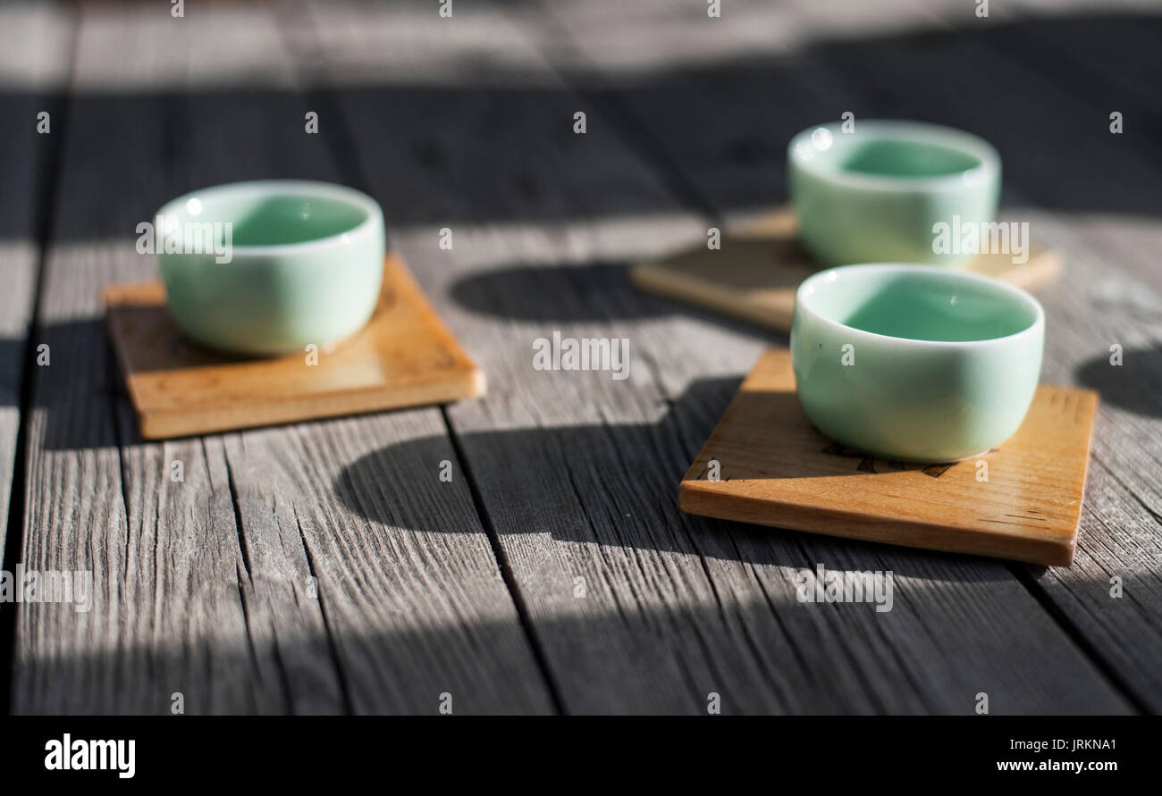 Traditionelle chinesische Teezeremonie Stockfoto