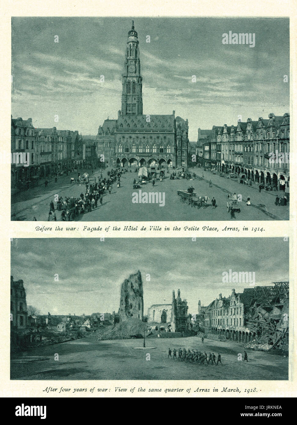 Arras, Frankreich, vor und nach dem 1. Weltkrieg Stockfoto