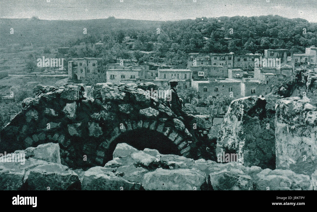 Alte Stadt von Hebron, genommen von den britischen Streitkräften 7. Dezember 1917 Stockfoto