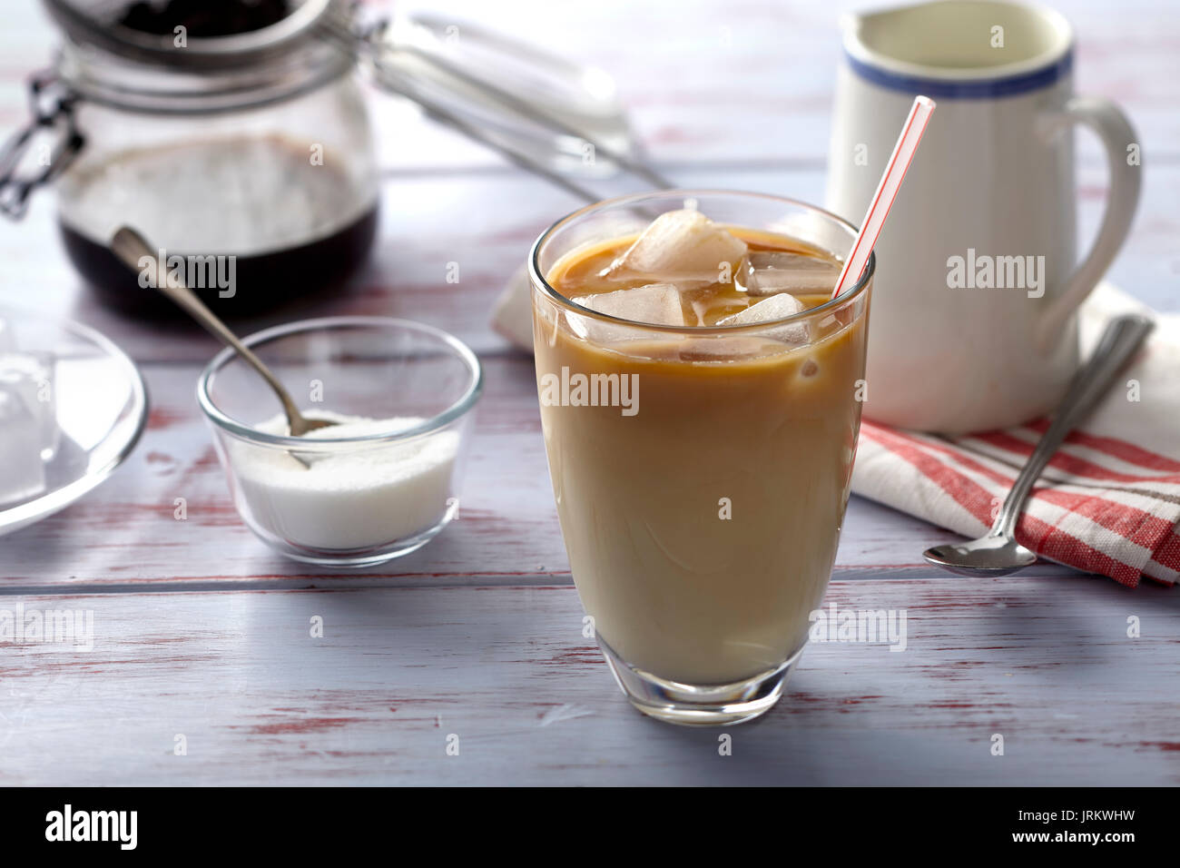 Vanille Mandel Eiskaffee Stockfoto