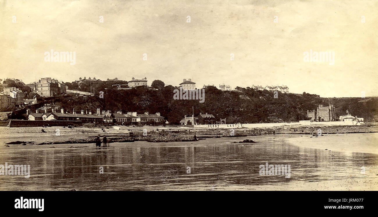 1890 im Viktorianischen Albumen topographische Foto von Douglas und Derby Schloss (heute abgerissen), von der Insel Man Stockfoto