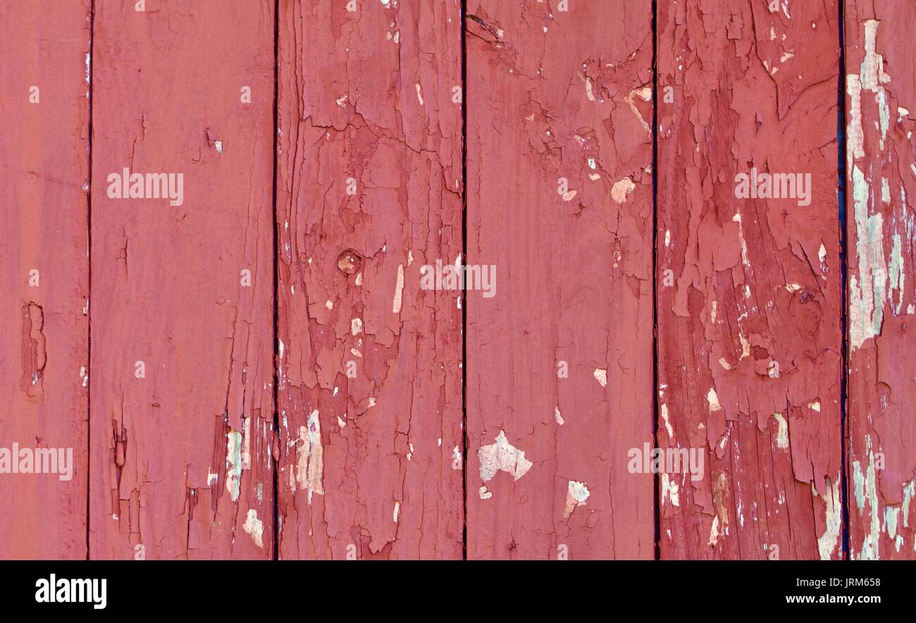 Peeling Red Barn Holz Stockfoto