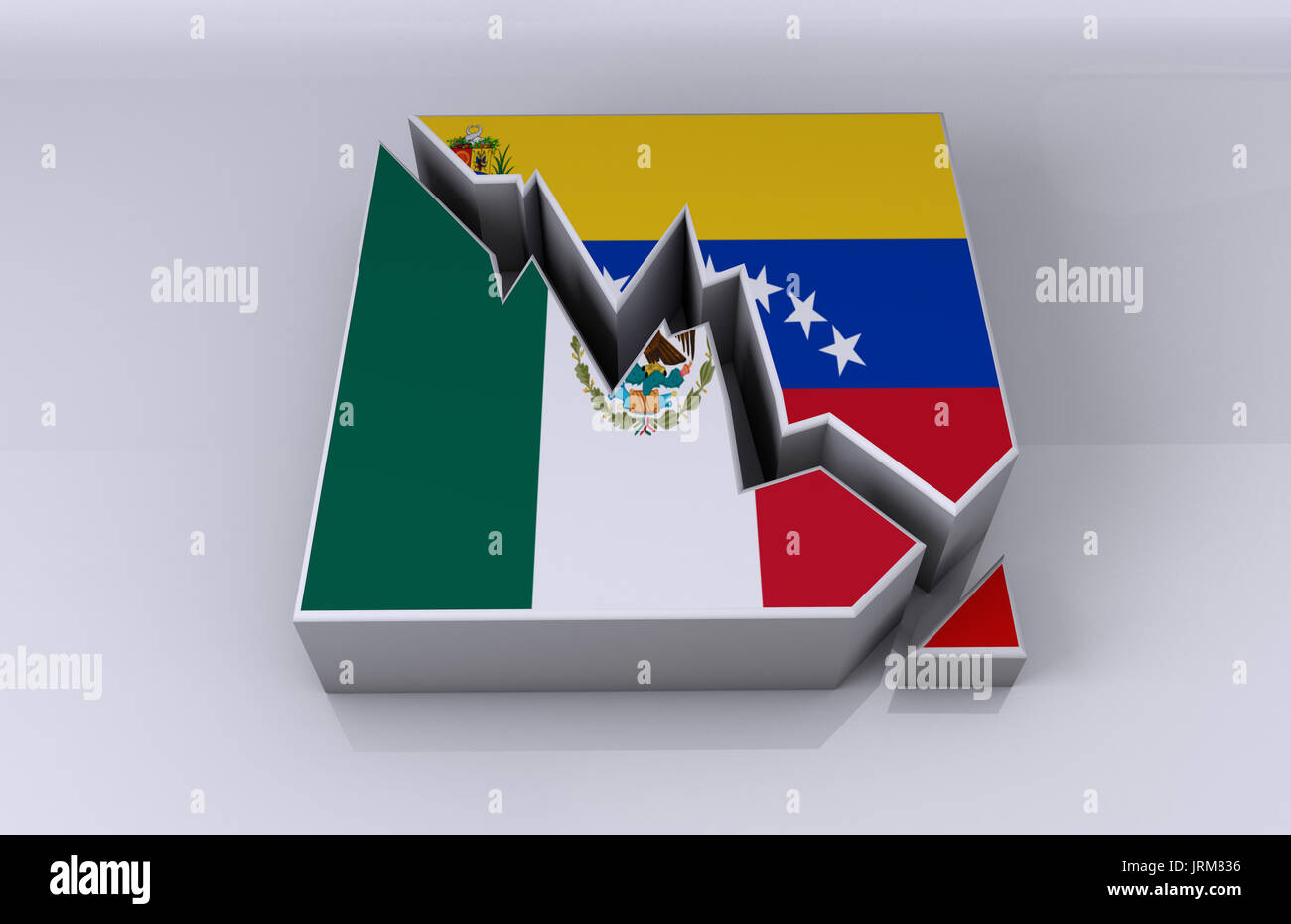 Mexiko und Venezuela Geschäftsbeziehungen Stockfoto
