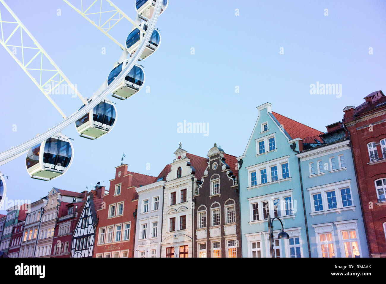 Danziger 'Amber Sky' Riesenrad in der Altstadt. Stockfoto