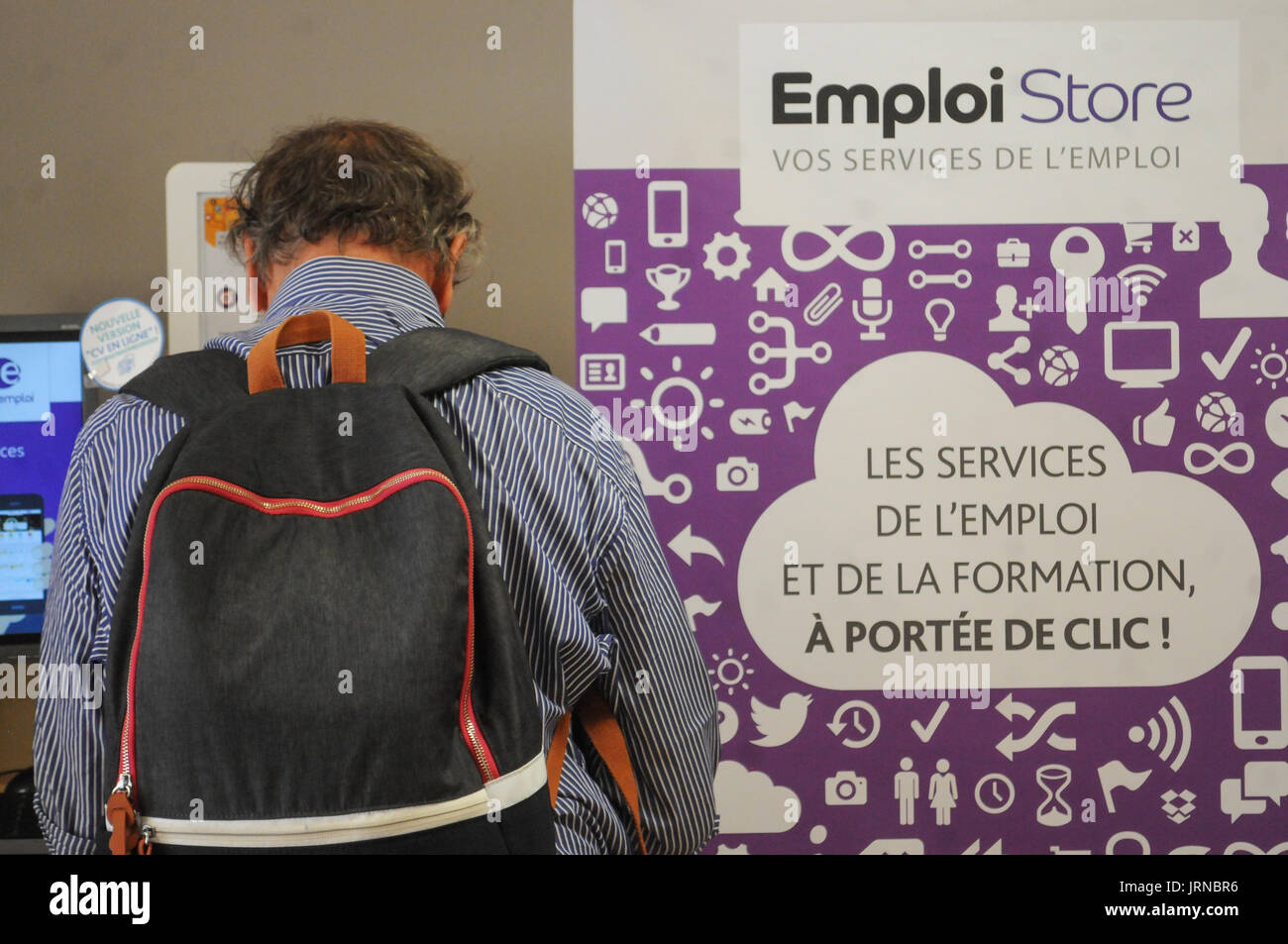 Allgemeine Ansichten eines "neuen Stils" Pole Emploi Agentur, in Lyon (Frankreich) Stockfoto
