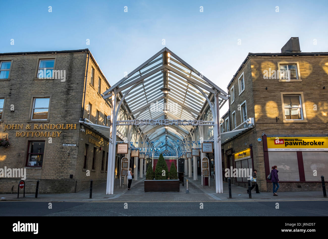 Die wunderschöne Stadt Halifax, West Yorkshire, der Heimat der Piece Hall, Dean Clough Mills und Eureka Lernerfahrung. Stockfoto