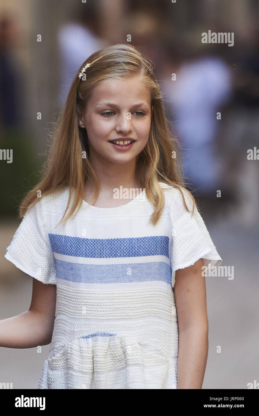 Soller, Balearen, Spanien. 6. August 2017. Leonor Kronprinzessin besuchen die Miro-Ausstellung können Prunera Museum in Soller auf 6. August 2017 in Balearische Inseln, Spanien-Credit: Jack Abuin/ZUMA Draht/Alamy Live News Stockfoto