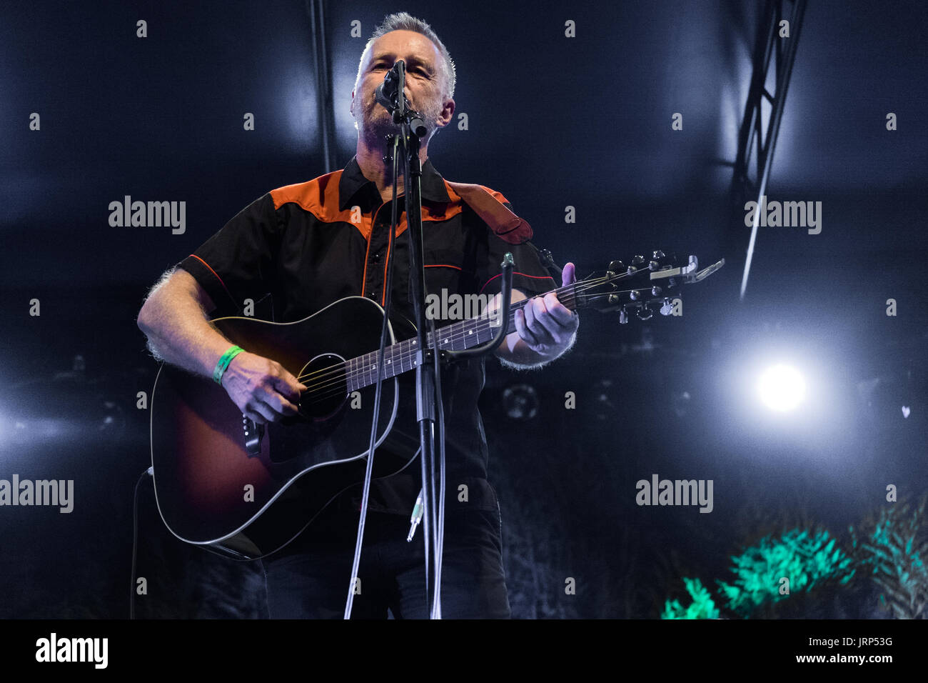 Mailand, Italien. 5. August 2017. Billy Bragg präsentiert sein neuesten Album "Shine a Light" während einer live-Performance. Bildnachweis: Luca Quadrio/Alamy Live-Nachrichten Stockfoto