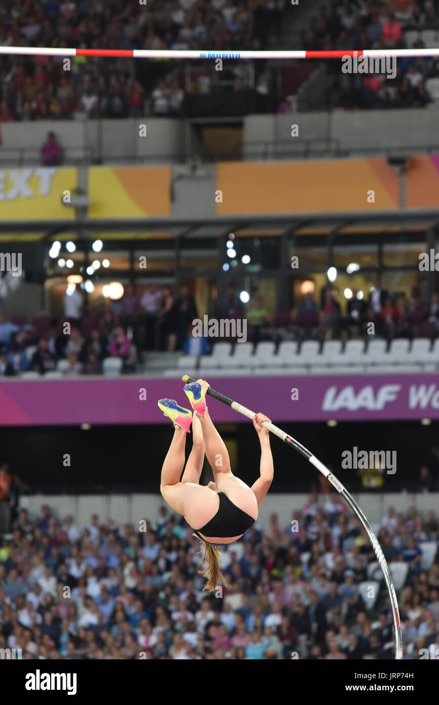 London, UK. 6. August 2017. IAAF Weltmeisterschaften.  Sonntag. Stabhochsprung, Frauen-Finale... Bildnachweis: Matthew Chattle/Alamy Live News Bildnachweis: Matthew Chattle/Alamy Live-Nachrichten Stockfoto