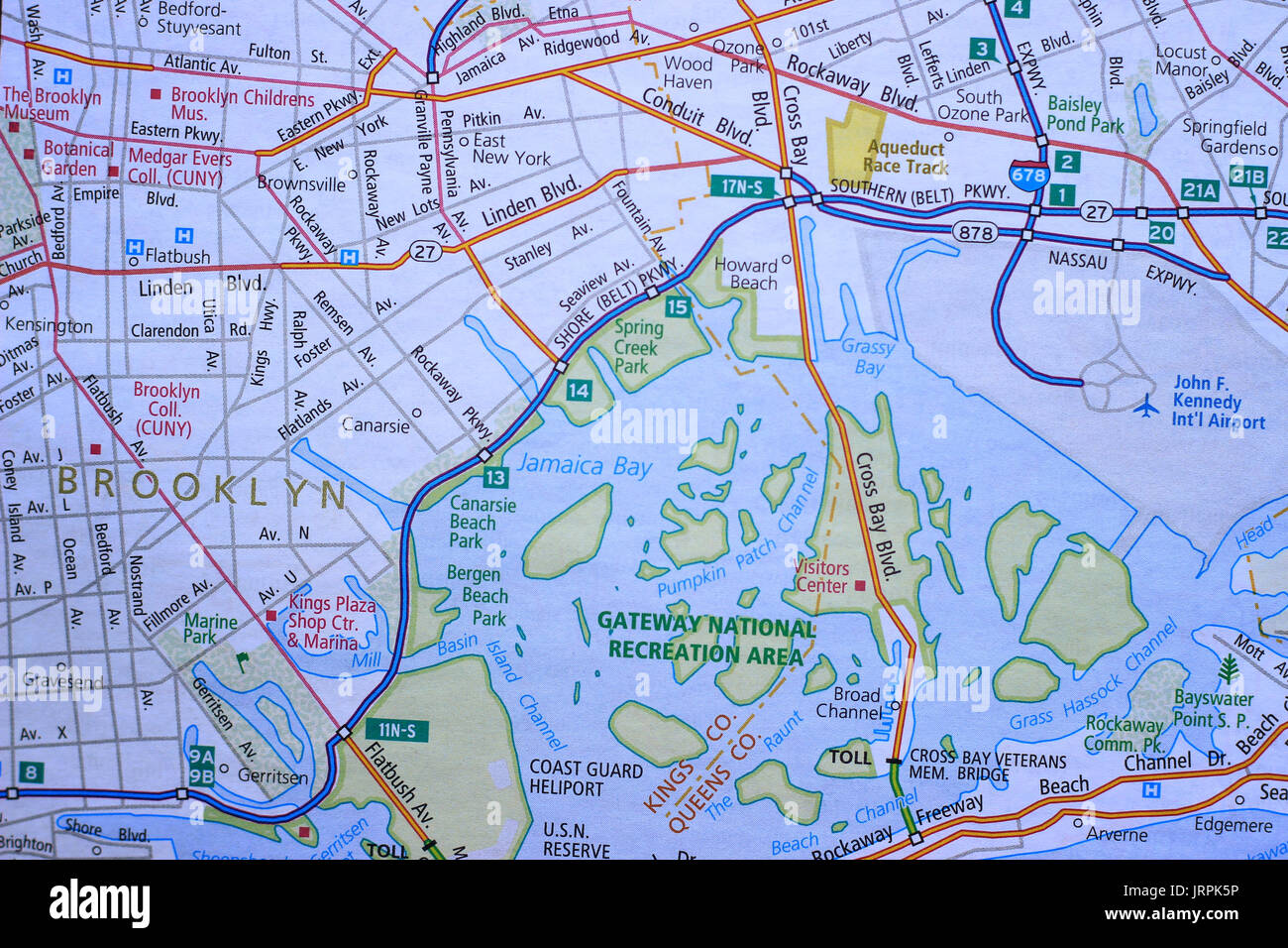 Karte von Brooklyn, New York. Stockfoto