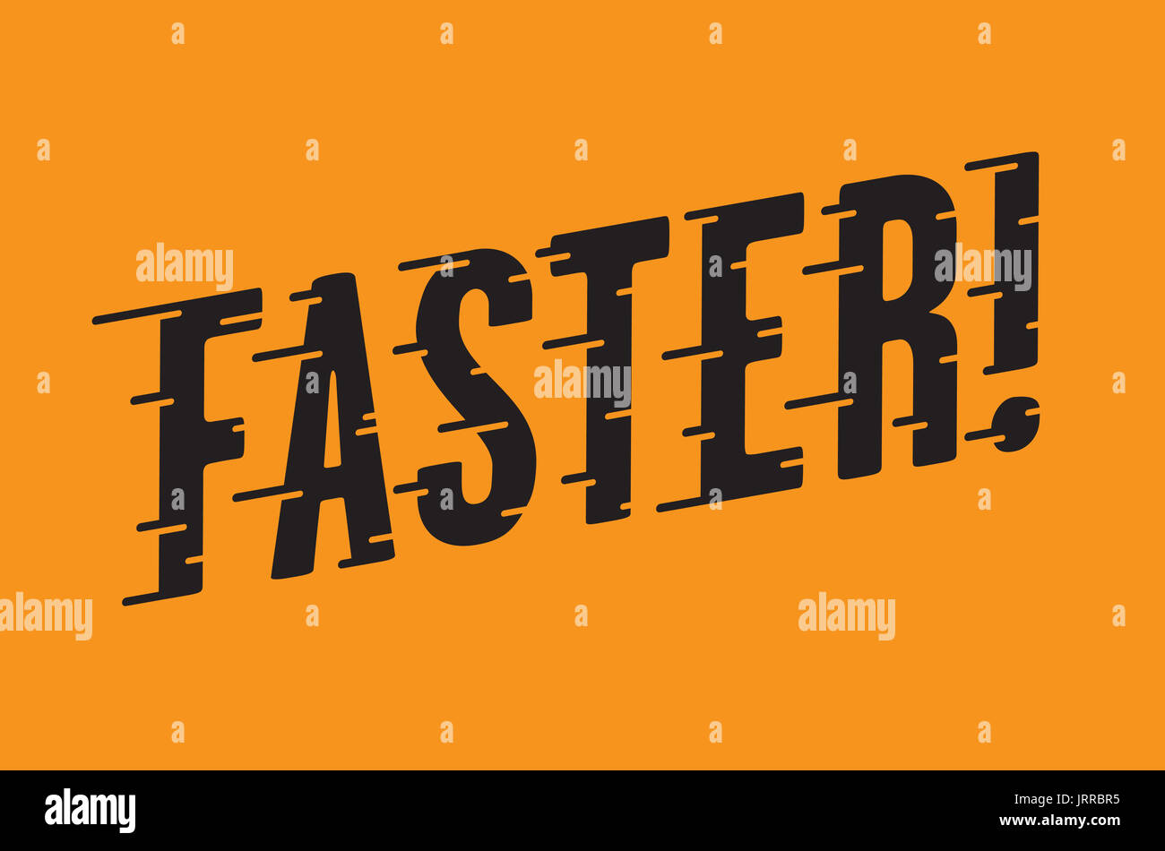 Schneller Retro Typografie mit Speed Lines Vintage Style vektor Hot Rod, Motorrad, Auto design mit Custom speed Linie Typographie auf orangem Hintergrund. Stockfoto