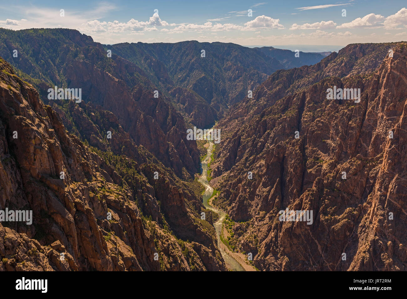 Wundervolle Landschaft, die schwarze Schlucht des Gunnison River im gleichnamigen Nationalpark in Colorado, USA. Stockfoto