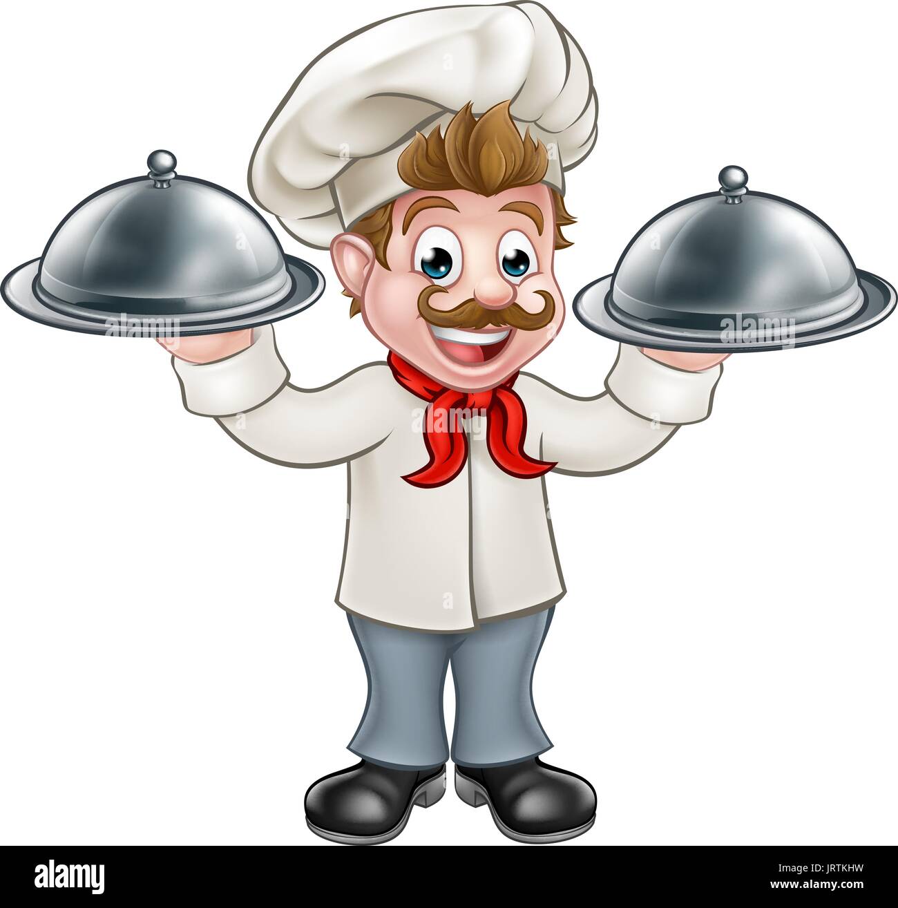 Chef Koch Cartoon-Charakter-Maskottchen Stock-Vektorgrafik - Alamy