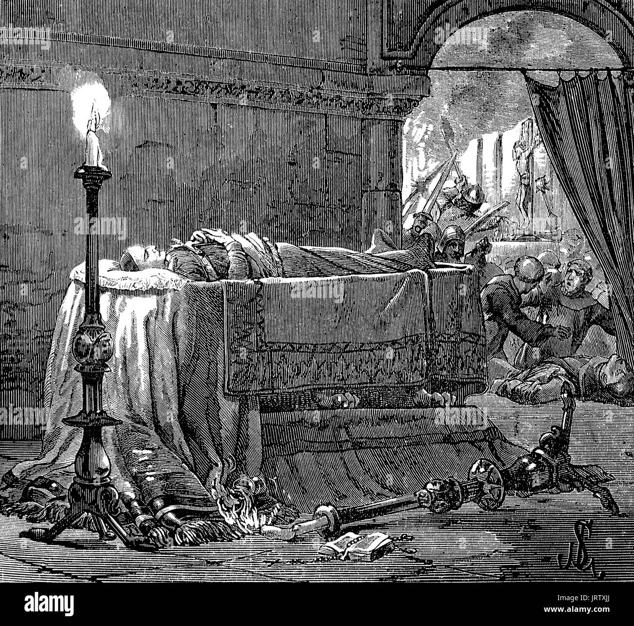 Der Körper von Papst Clemens V. Brennen bei einem Gewitter, C. 1264 - 20. April 1314, Papst von 5. Juni 1305 bis zu seinem Tod im Jahr 1314 Stockfoto