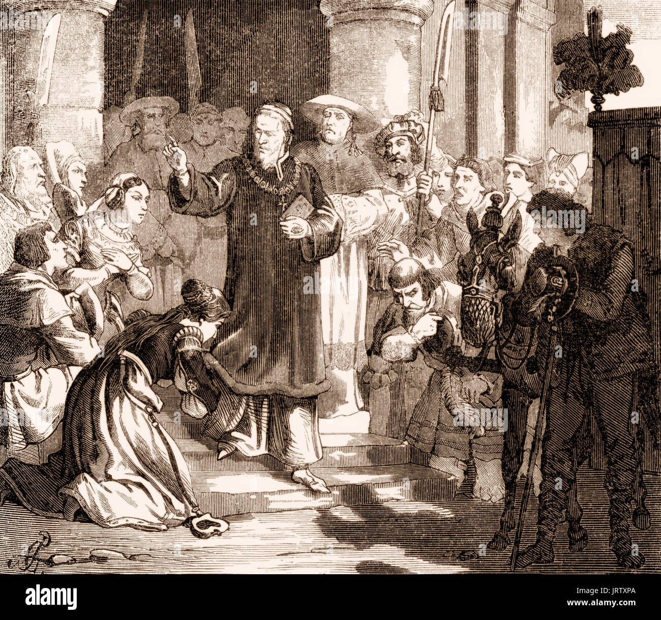 Papst Gregor VI verlassen Avignon Papst vom 1. Mai 1045 bis zu seiner Abdankung im Rat der Sutri am 20. Dezember 1046 Stockfoto