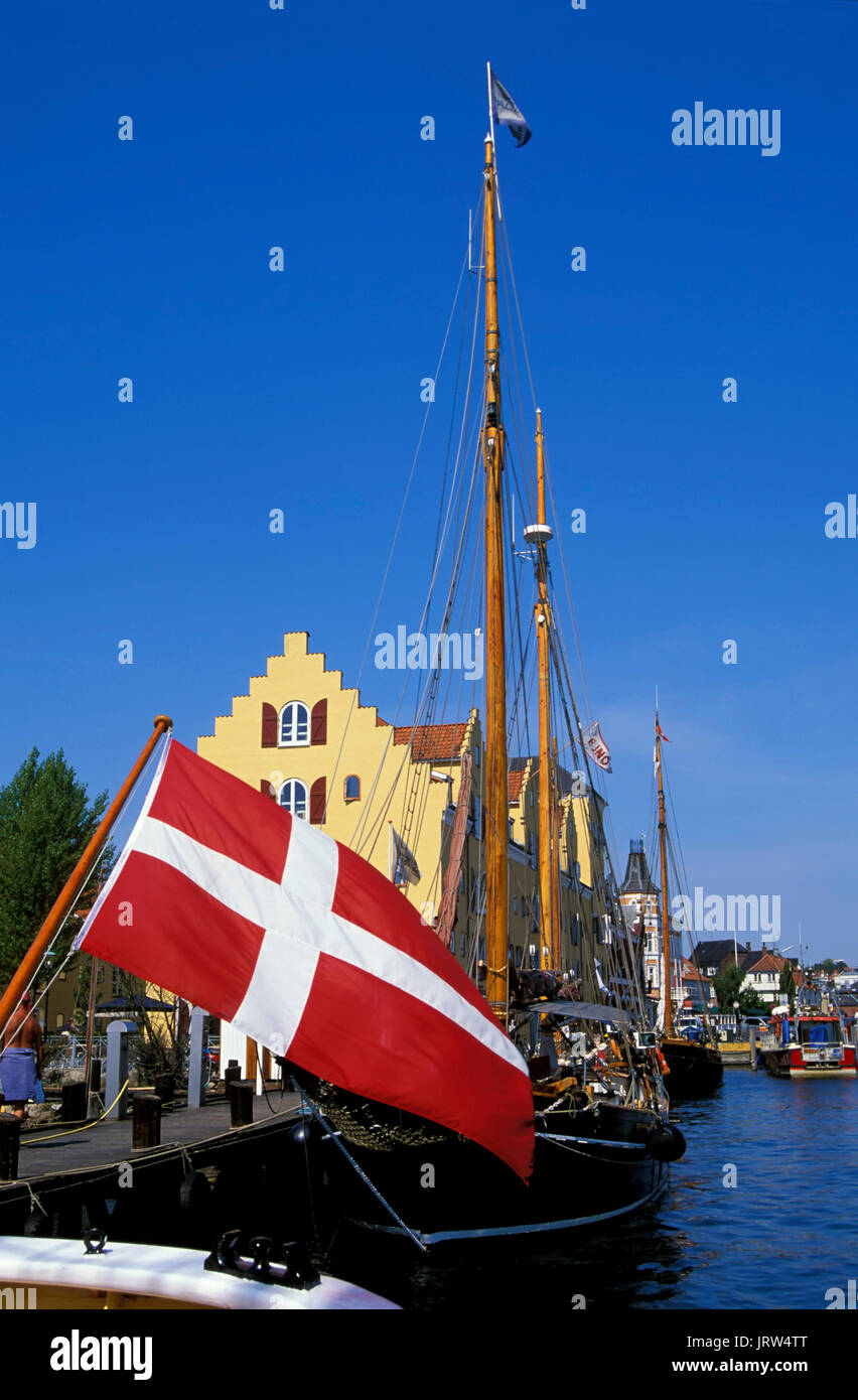 Segelschiffe im Hafen Svendborg, Fünen, Dänemark, Skandinavien, Europa Stockfoto