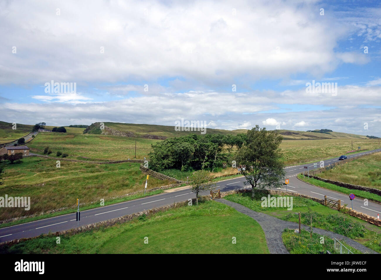 Teil der Whin Sill Ridge in Northumberland National Park, England Stockfoto