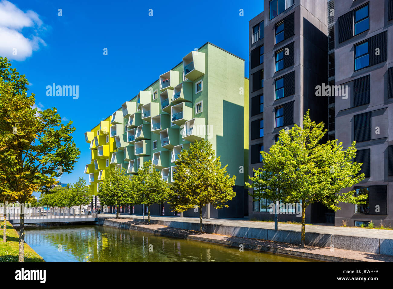 Moderne Wohnungen in Orestad Stadtteil von Kopenhagen Dänemark Stockfoto