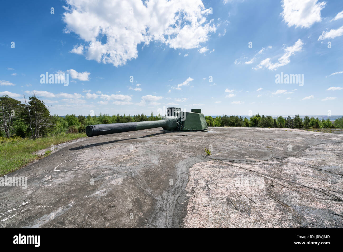 Besuch der ehemaligen militärischen Insel namens isosaari, Helsinki, Finnland Stockfoto