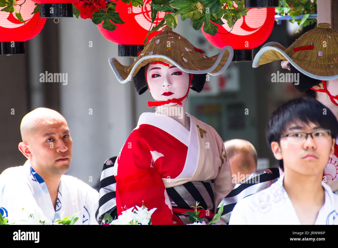 Geishas in Gion Matsuri Festival in Kyoto. Stockfoto