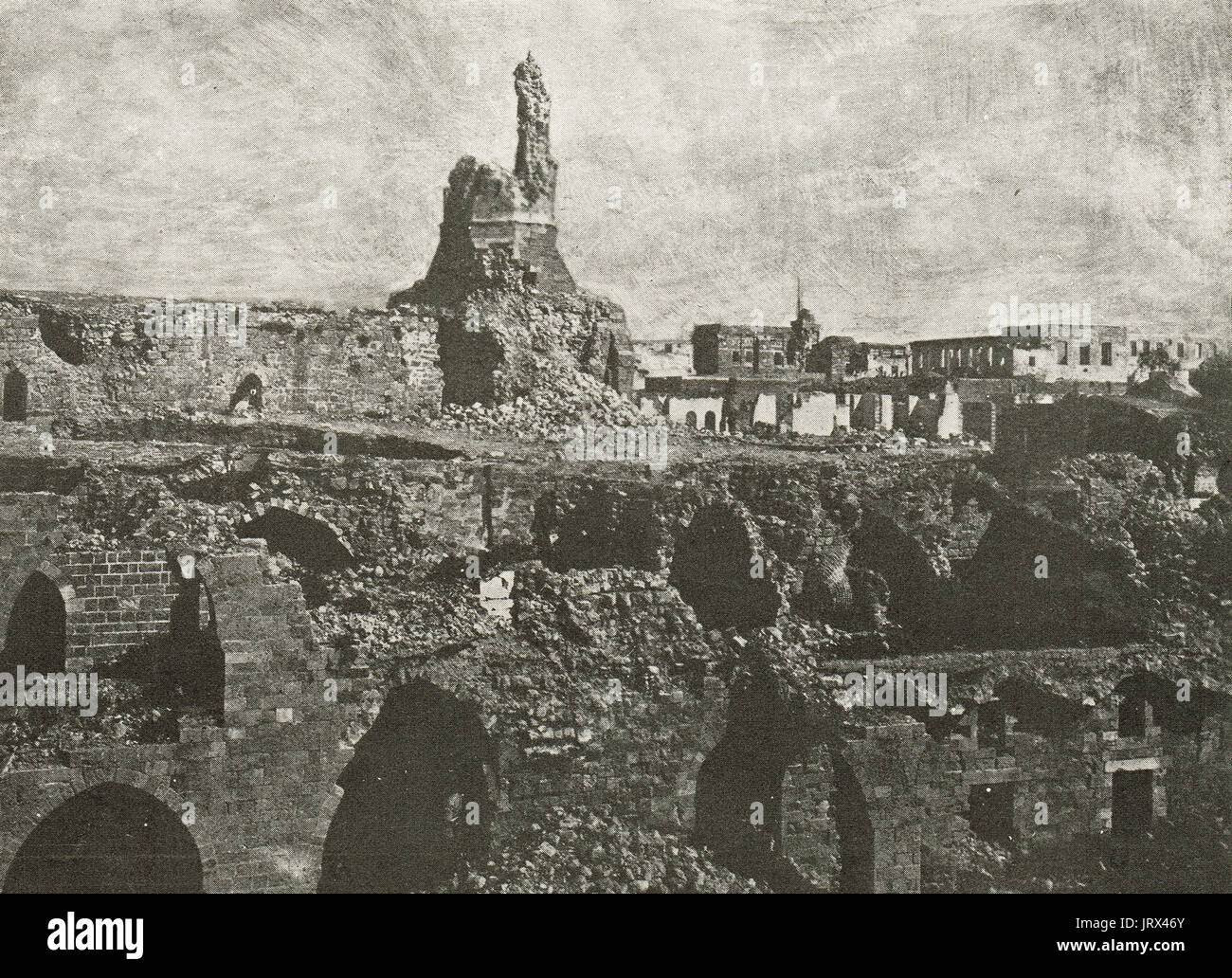 Ruinen der großen Moschee in Gaza, 1917 Stockfoto