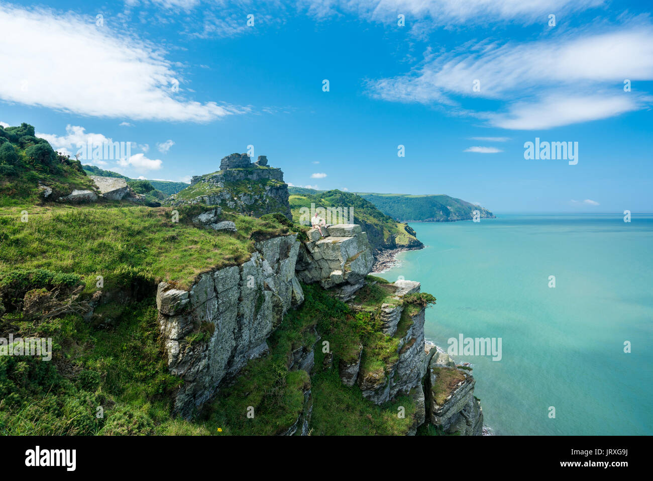 Der South West Coast Path in der Nähe von Lynmouth Stockfoto