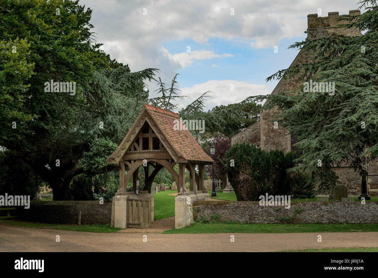 Lych Gate Wolferton Norfolk. Stockfoto