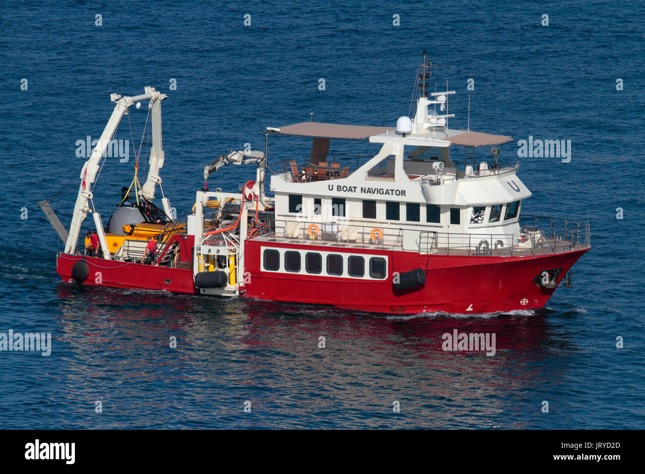 Die Malta-basierte Diving support Schiff U-Boot Navigator Stockfoto