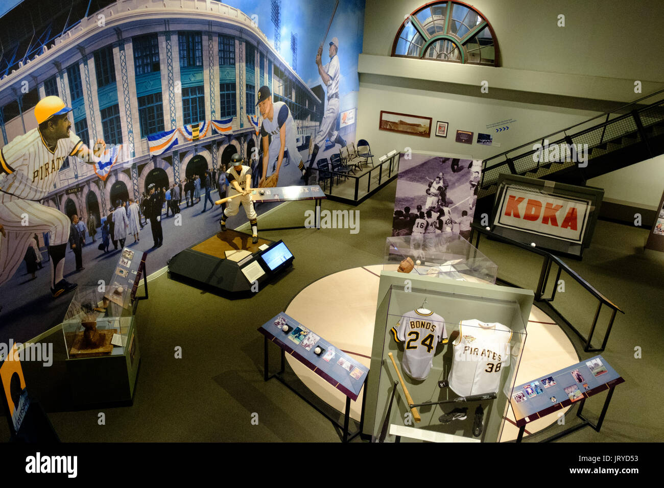 Baseball Ausstellung im Heinz History Center, Pittsburgh, USA Stockfoto