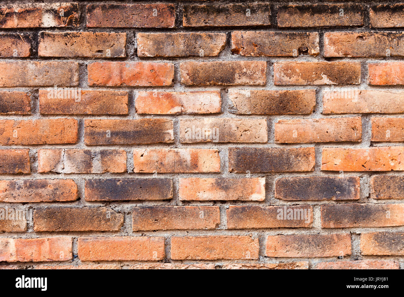 Hintergrund für Design: Mauer, Mauerwerk, Mauerwerk aus rotem Backstein - nah an der Natur Tag Licht Stockfoto